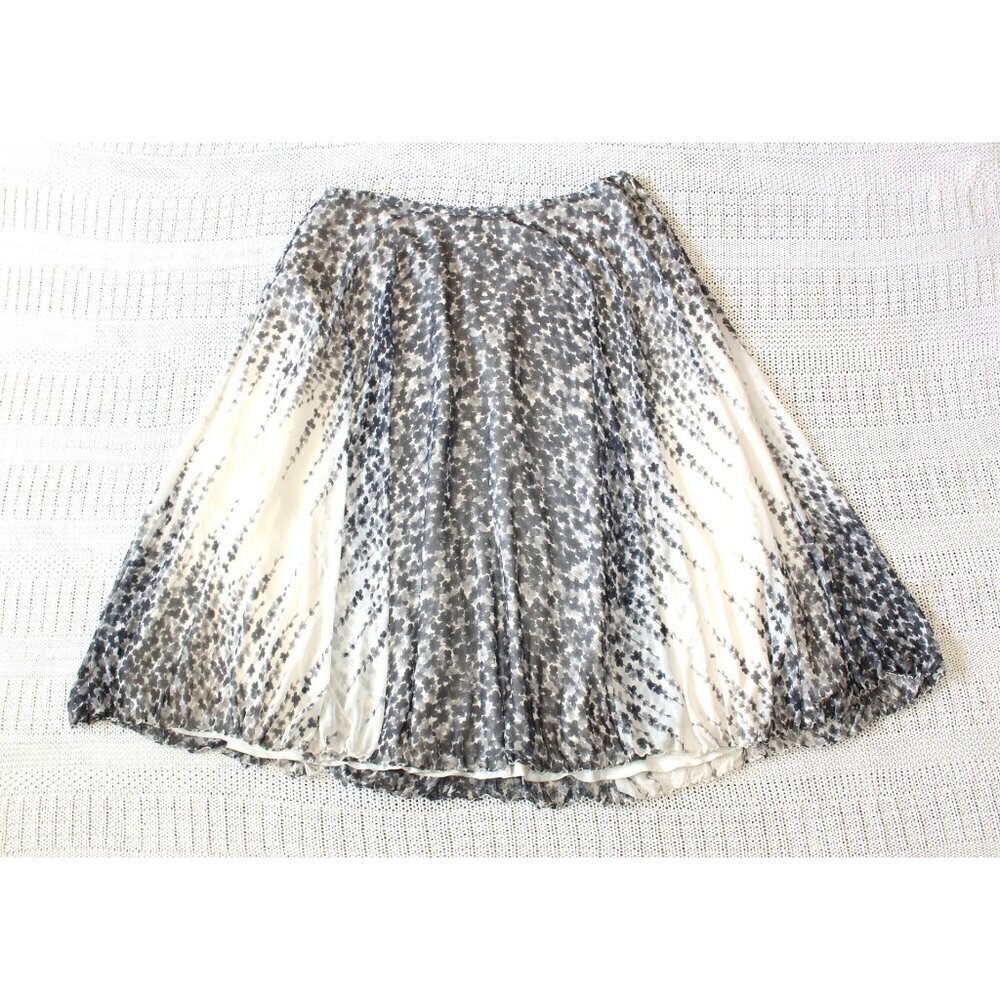 TALBOTS Floral print Midi Skirt Size 20W Black and White flowy flattering